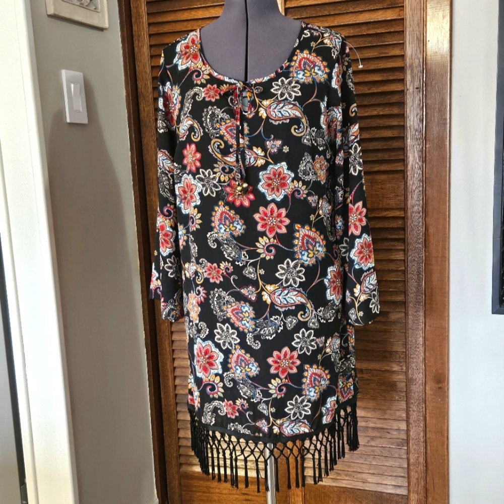 Cute Boho Slip-on Sheath Dress.